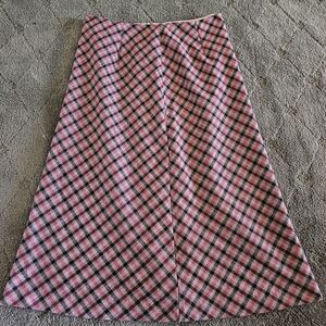 Casual Corner Pink Plaid A-Line Skirt